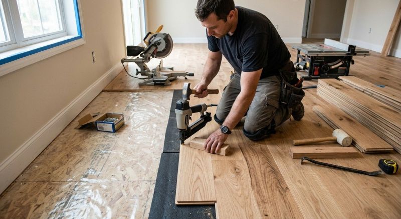 Dark Wood Floor Installation in Austin, TX