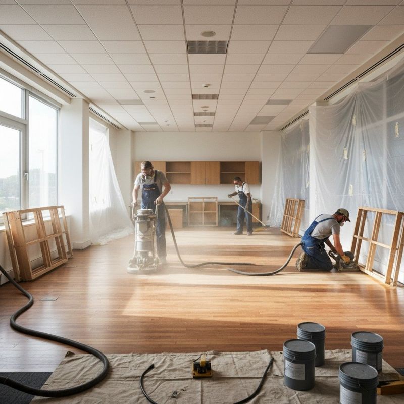 Local Hardwood Floor Refinishing pros at work